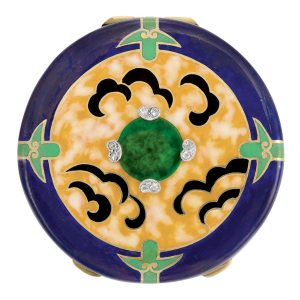 Lot-310-Art-Deco-Gold-Platinum-Enamel-and-Diamond-Rouge-Pot